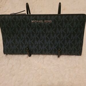 Michael Kors Navy Monogram Clutch